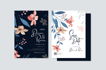 flower wedding invitation template design
