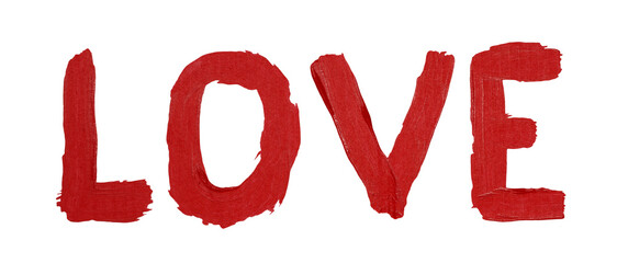 Handwritten in red paint 