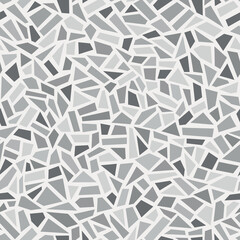 Seamless vector pattern. Grey broken vessel mosaic, tiles - obrazy, fototapety, plakaty