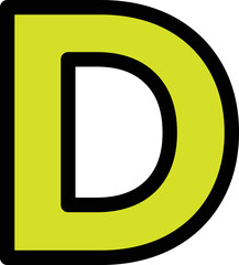 D alphabet Vector Icon
