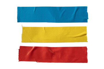 Blue, yellow and red cloth tape - obrazy, fototapety, plakaty
