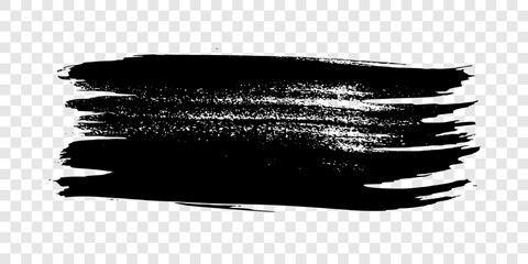 Black brush stroke on transparent background