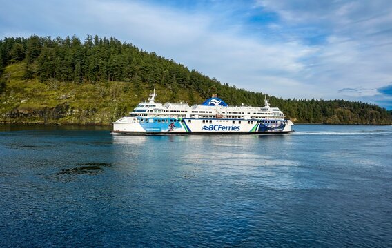 Vancouver Island, British Columbia  Canada - December 29, 2019 - The BC Ferries Coastal Renaissance ship carries 360 vehicles and about 1600 people between Vancouver Island and Vancouver on each trip