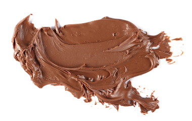 Cream chocolate spreading isolated on white background, with clipping path, top view