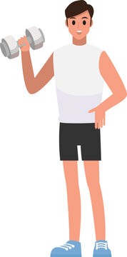 Fitness and exercise , Vector Cartoon Character set