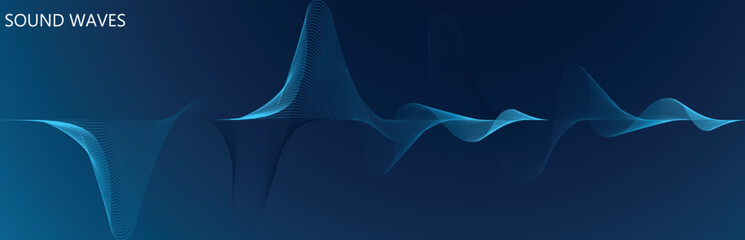 abstract vector blue colored sound wave lines. Blue line with white architecture futuristic background minimal concept vector illustration