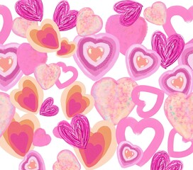 Heart seamless pattern background.
