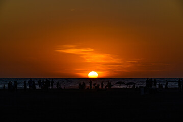 Beautiful sunset on the beach of Conil de la Frontera, C&aacute;diz	