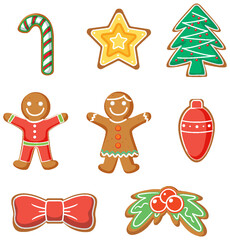 Christmas gingerbread cookies collection