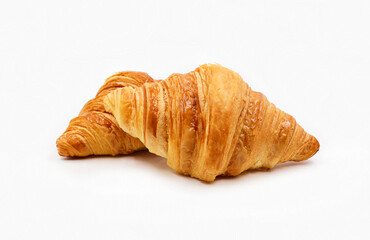 Croissants isolated on white background.