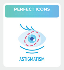 Astigmatism flat icon. Ophthalmology vector illustration.