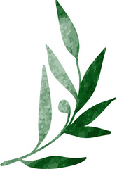 Watercolor leaf branch