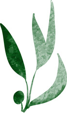 Watercolor leaf branch
