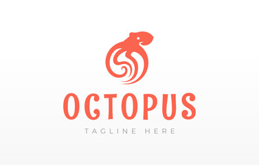 Octopus Stockbreeder Logo Design. Wild Octopus Vector Illustration.