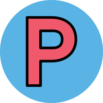 P alphabet Vector Icon
