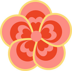 Oriental golden flower symbol