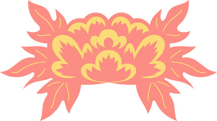 Oriental golden flower symbol
