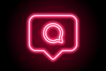Neon glowing social media notification icon 