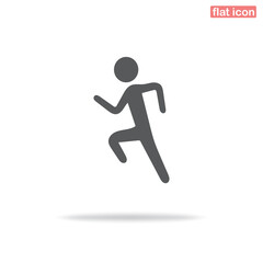 Fototapeta na wymiar Simple running man icon. Minimalism, vector illustration. Silhouette icon. 