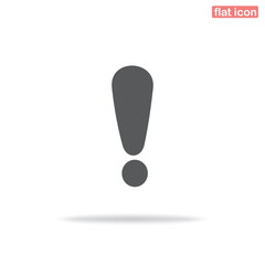 Simple warning icon. Minimalism, vector illustration. Silhouette icon.
