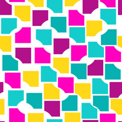 Abstract seamless background. Distorted squares pattern. Crazy shapes. White background. Print, textile, fabric, wrapping paper.