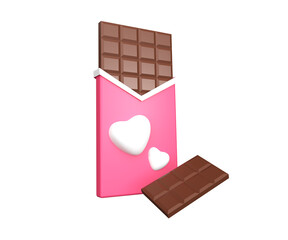 3d icon romantic chocolate for design illustration