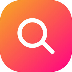 Magnifying glass loupe icon in gradient colors. Search png icon.