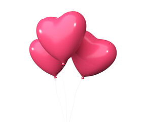 Fototapeta na wymiar 3d icon heart balloons for design illustration