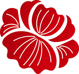 Red chinese flower symbol