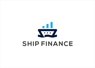 Ship Chat Finance logo design vector illustration