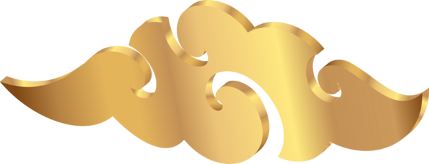 Golden 3D chinese cloud