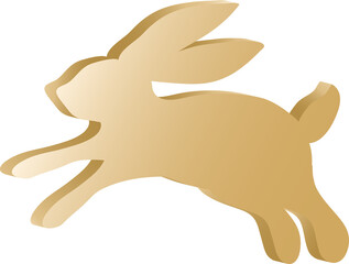 Golden 3D rabbit