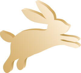 Golden 3D rabbit