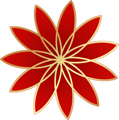 Oriental golden flower symbol