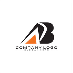 Boomerang vector logo design with letter B and pyramid triangle concept.