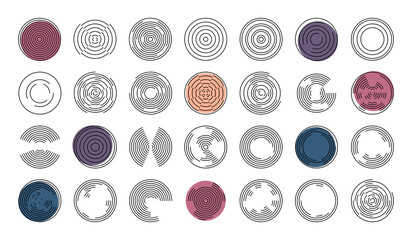 Concentric Vortex Circles - Thin Line Isolated Illustrations