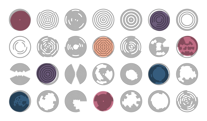 Concentric Vortex Circles - Thin Line Isolated Illustrations