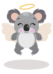Cute koala cupid valentine angel
