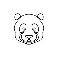 continuous one line art of panda
