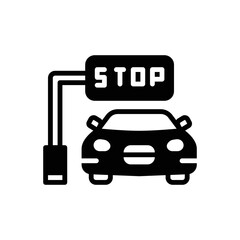 Black solid icon for stop