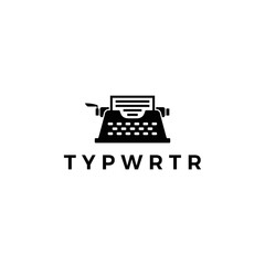 retro typewriter logo vector icon illustration - 562348041