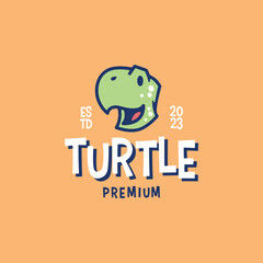 turtle head mascot cartoon logo vector icon illustration