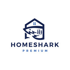 shark house home mortgage logo vector icon illustration