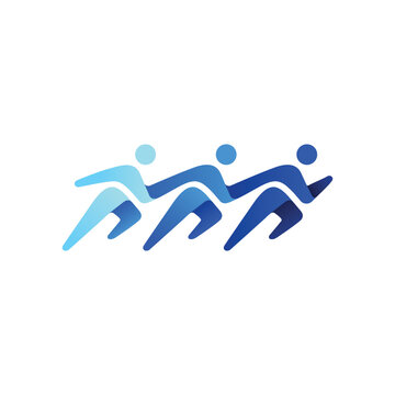 run running team people human man sport logo vector icon illustration
