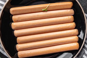 sausages fresh fast food cooking meal food snack on the table copy space food background rustic top view 