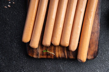 sausages fresh fast food cooking meal food snack on the table copy space food background rustic top view 