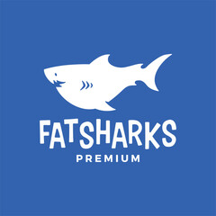 fat shark logo vector icon illustration