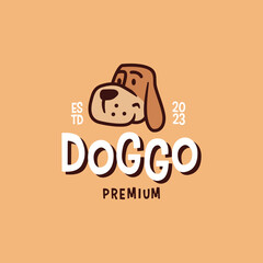 dog head retro cartoon logo vector illustration