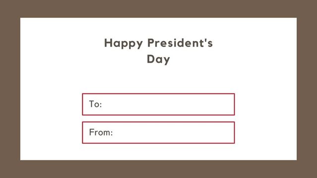 Happy President's Day wish image with simple background to and from