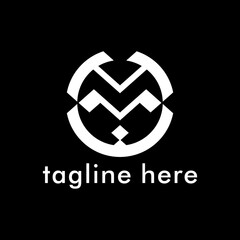 lettering initial monogram logo design